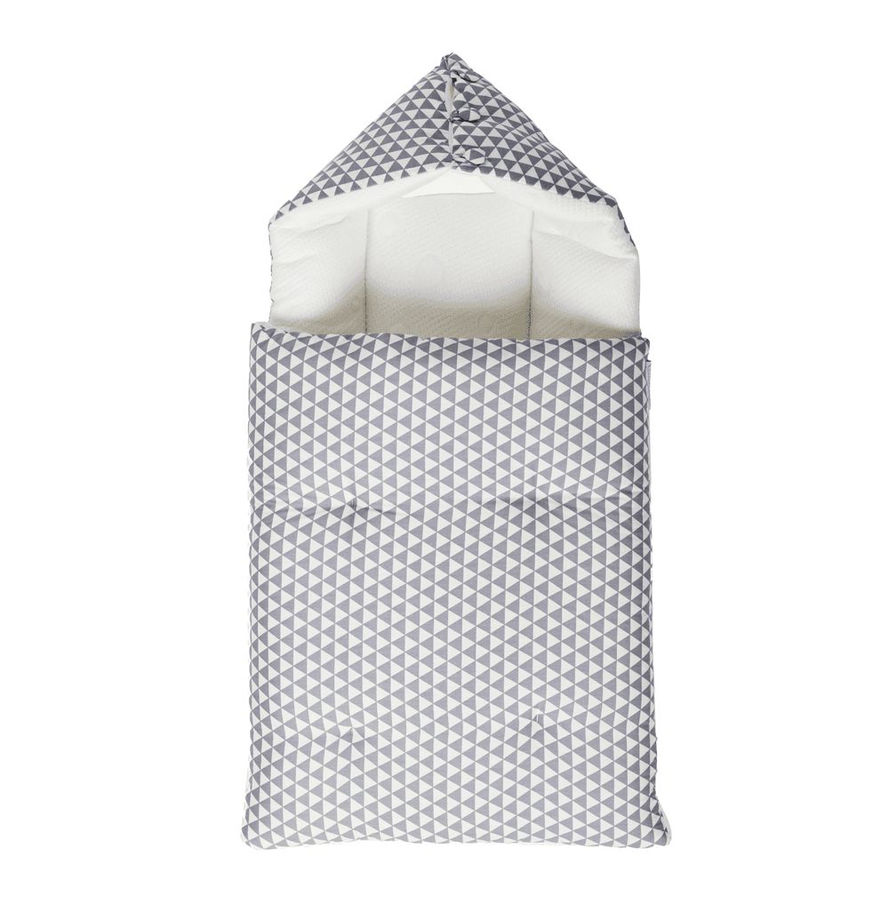 White&Grey - Triangle Pattern Baby Sleeping Bag - Grey