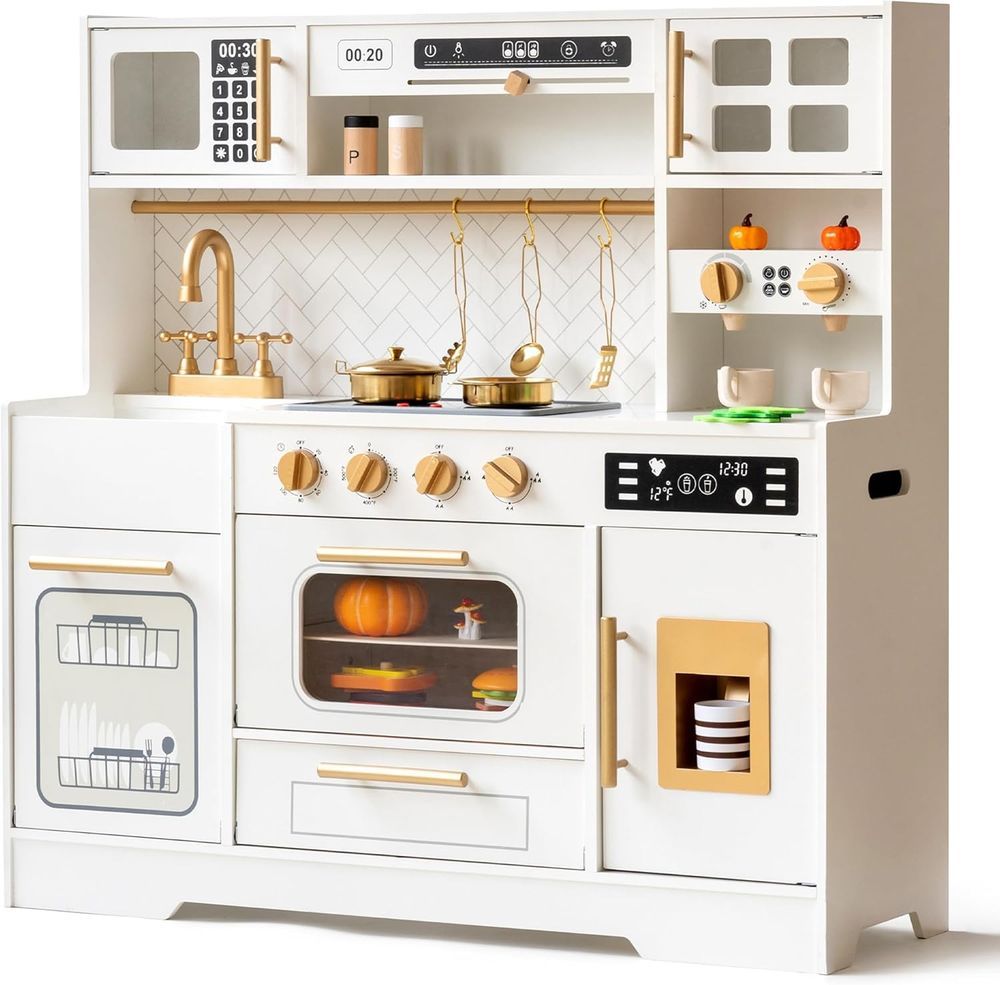 Little Angel - Wooden Kitchen Kids Interactive Pretend Play Set
