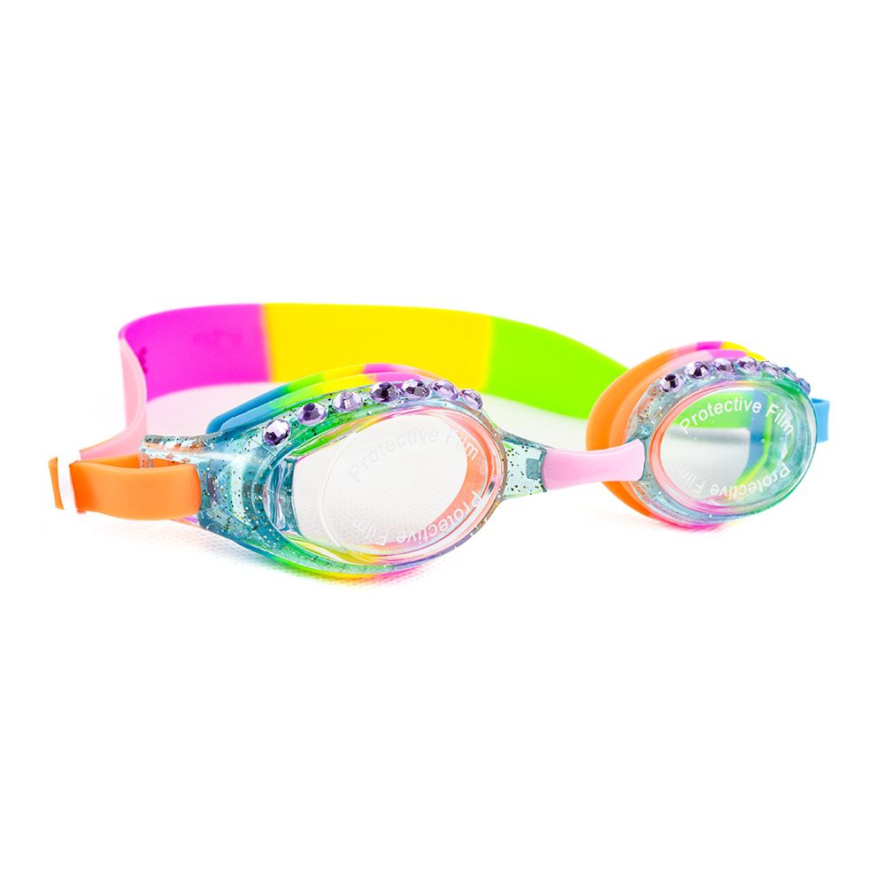 Bling2o - Aqua2ude Glitter Kids Swim Goggles - Rhinestone Rainbow