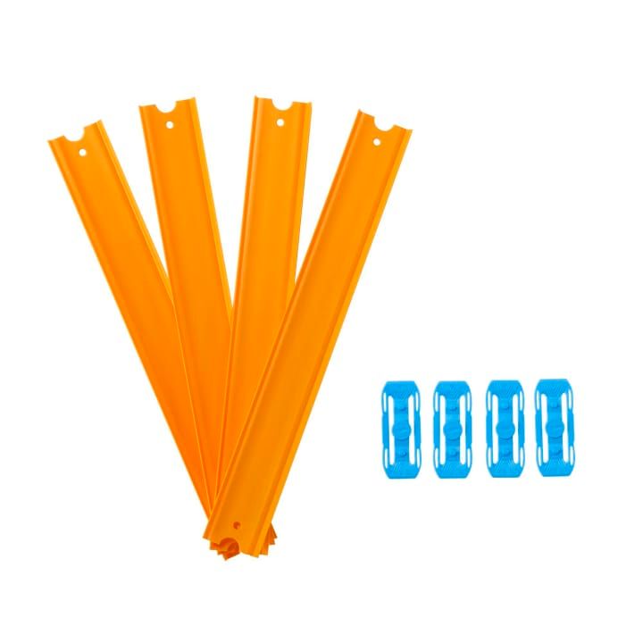 Hot Wheels - Track Builder Unlimited Straight Track Playset - Orange - 8 Pcs