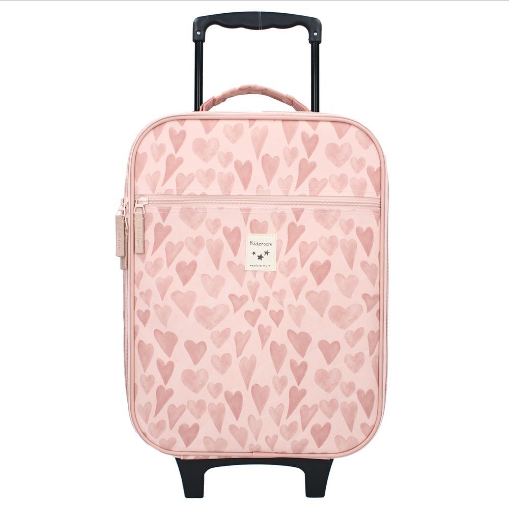 Kidzroom - 2-Wheel Hearts Printed Trolley - Pink - 42 cm