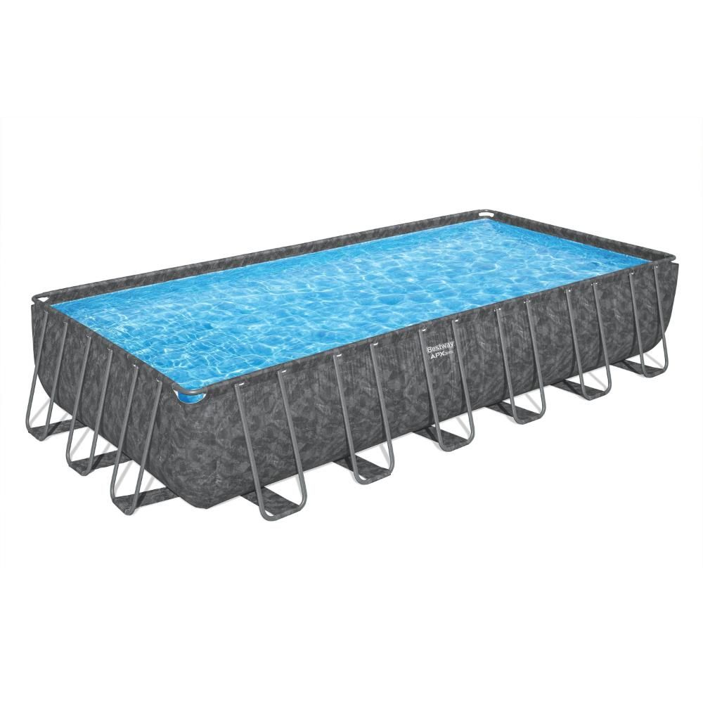 Bestway - Rectangular Swimming Pool Set - Grey