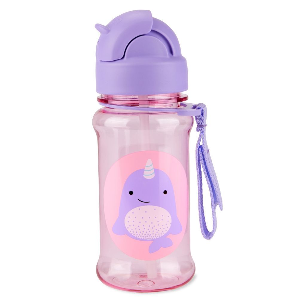 Skiphop - Zoo Tritan Kids Straw Bottle - Narwhal - 355 ml