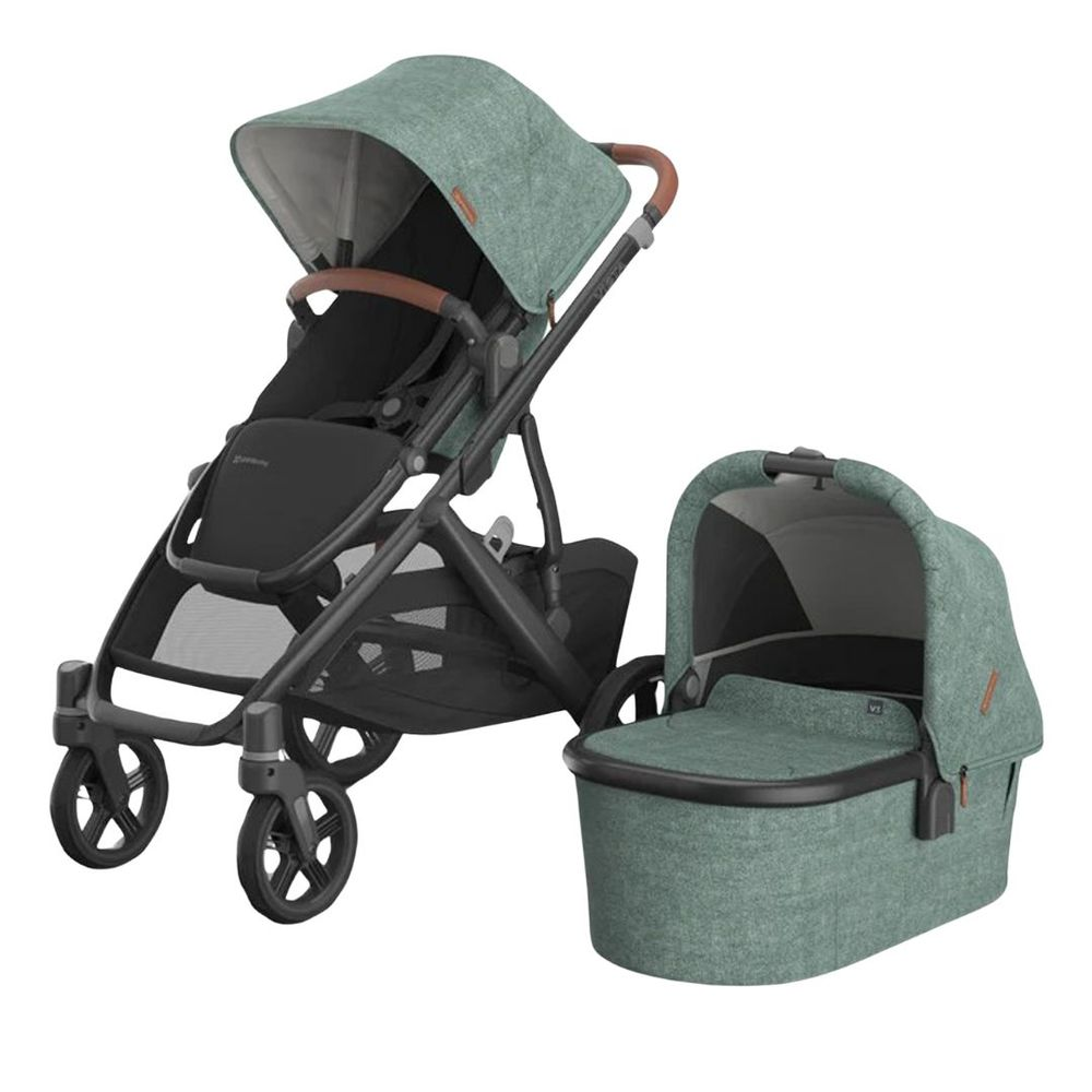 Uppababy - Vista V3 Stroller With Bassinet - Gwen Green Melange