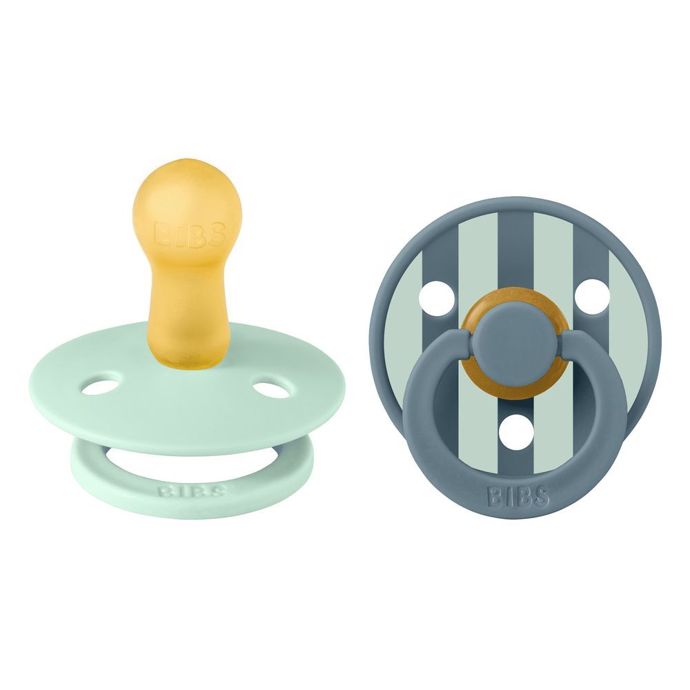 BIBS - Studio Colour Round Latex Pacifier Pack Of 2 Size 2 - Nordic Mint Petrol