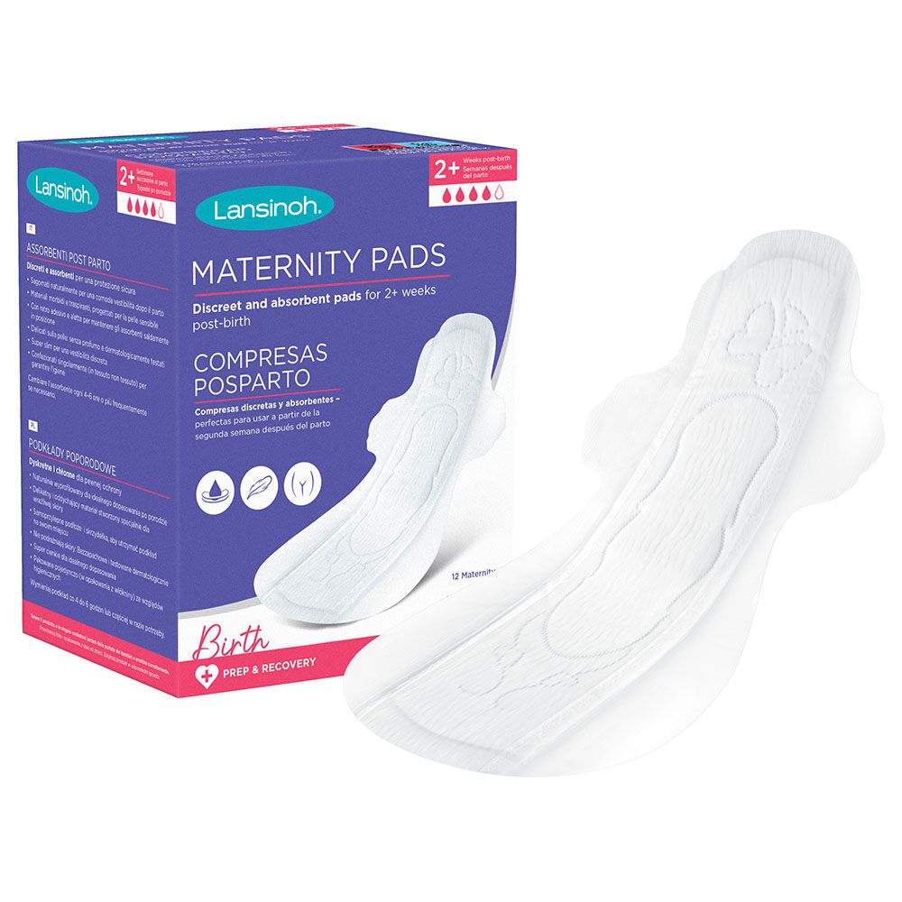 Lansinoh - Discreet & Absorbent Maternity Pads - Size M - Pack of 12