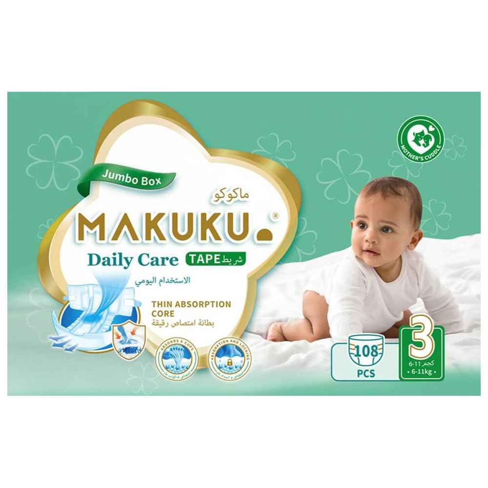Makuku - Diapers Daily Care Tape S3 - M - 6-11Kg - 108pcs