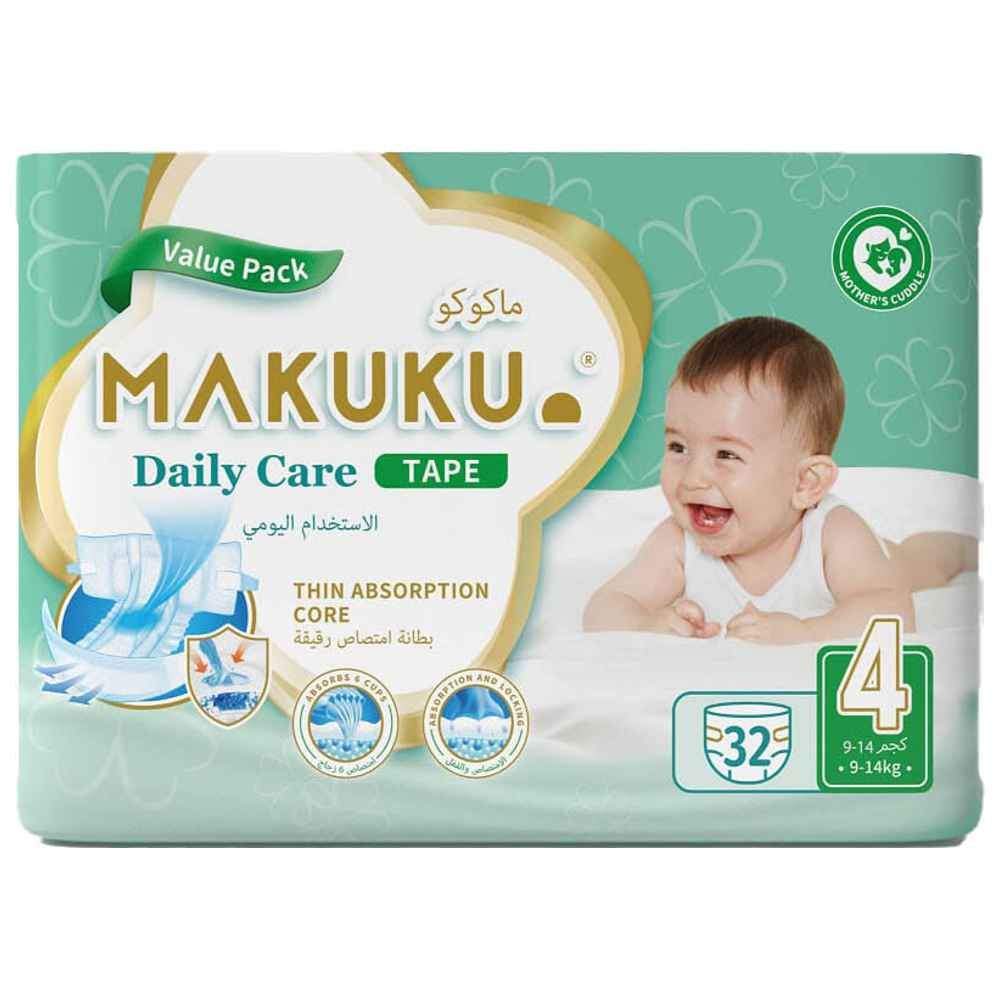 Makuku - Diapers Daily Care Tape S4 - L - 9-14Kg - 32pcs