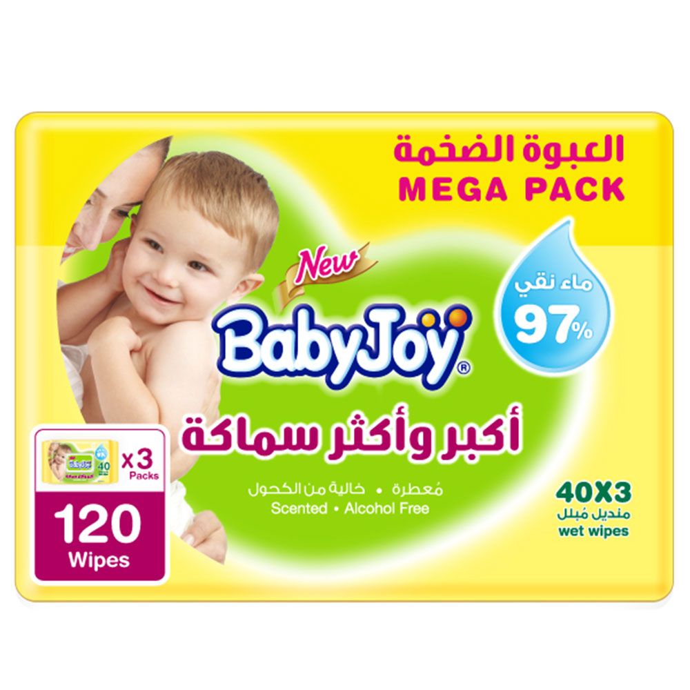 بيبي جوي - مناديل مبللة بالماء النقي - عدد 40×3