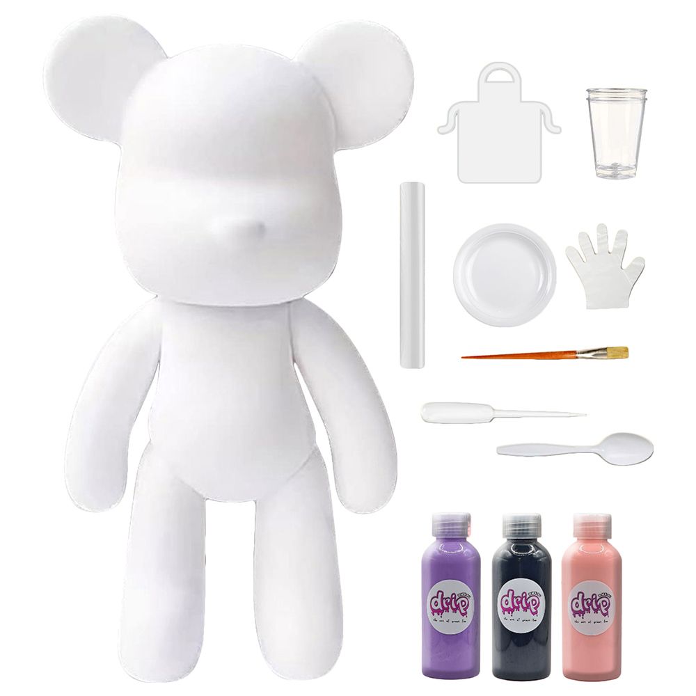 Dubai Drip Art - DIY Acrylic Fluid Paint Bear Art Kit - 18 cm