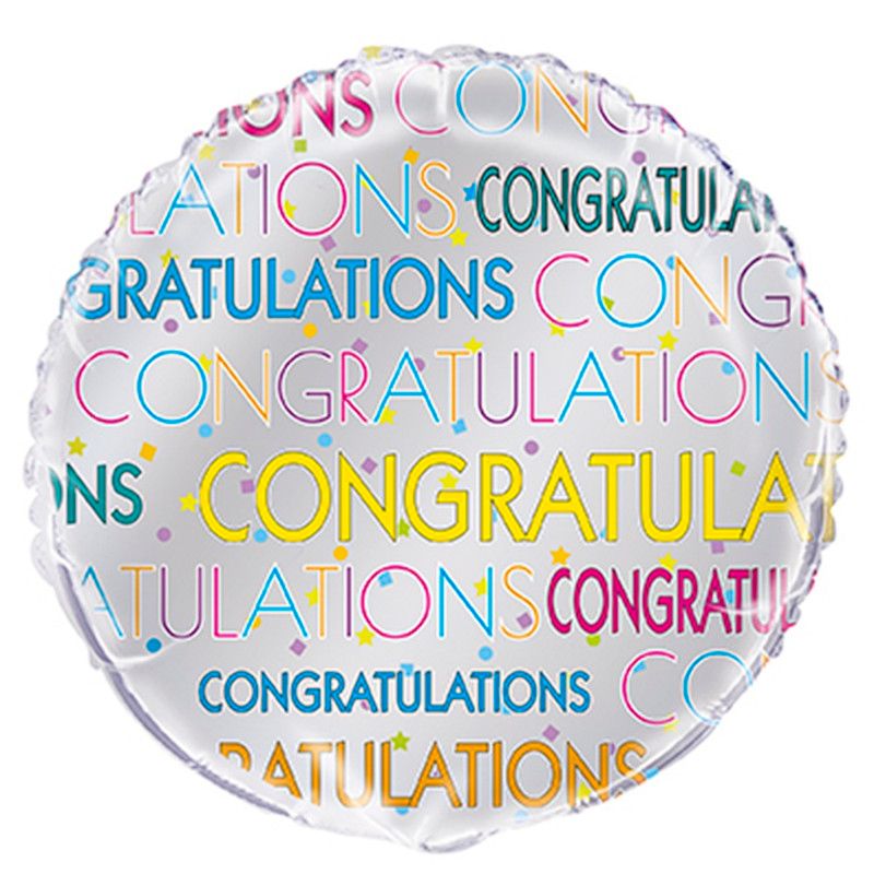 Unique - Bright Star Congratulations Foil Balloon - Multicolor - 45.7 cm