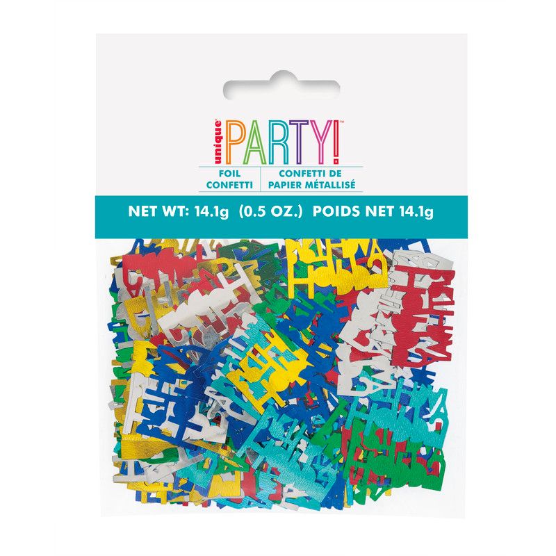Unique - Happy Birthday Foil Confetti - Multicolor - 14.1 gm