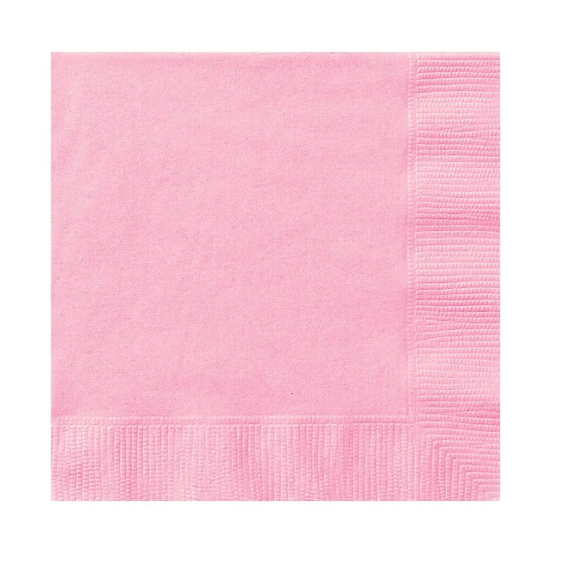 Unique - Beverage Napkins - Lovely Pink - 20 Pcs