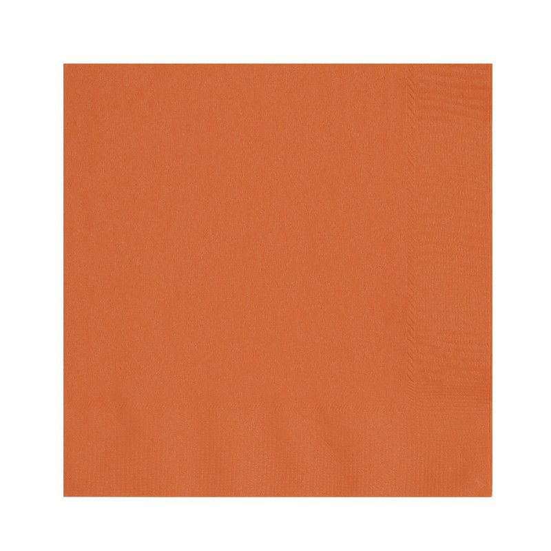 Unique - Beverage Napkins - Pumpkin Orange - 20 Pcs