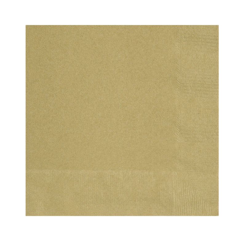 Unique - Beverage Napkins - Gold - 20 Pcs