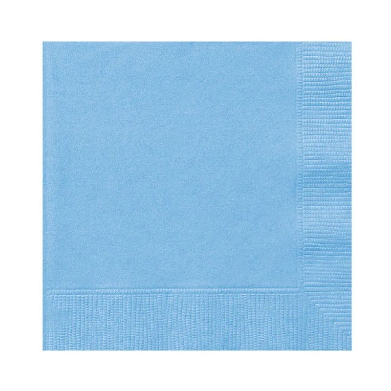 Unique - Beverage Napkins - Powder Blue - 20 Pcs