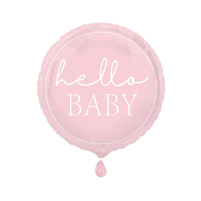 Unique - Hello Baby Foil Balloon - Pink - 45.7 cm