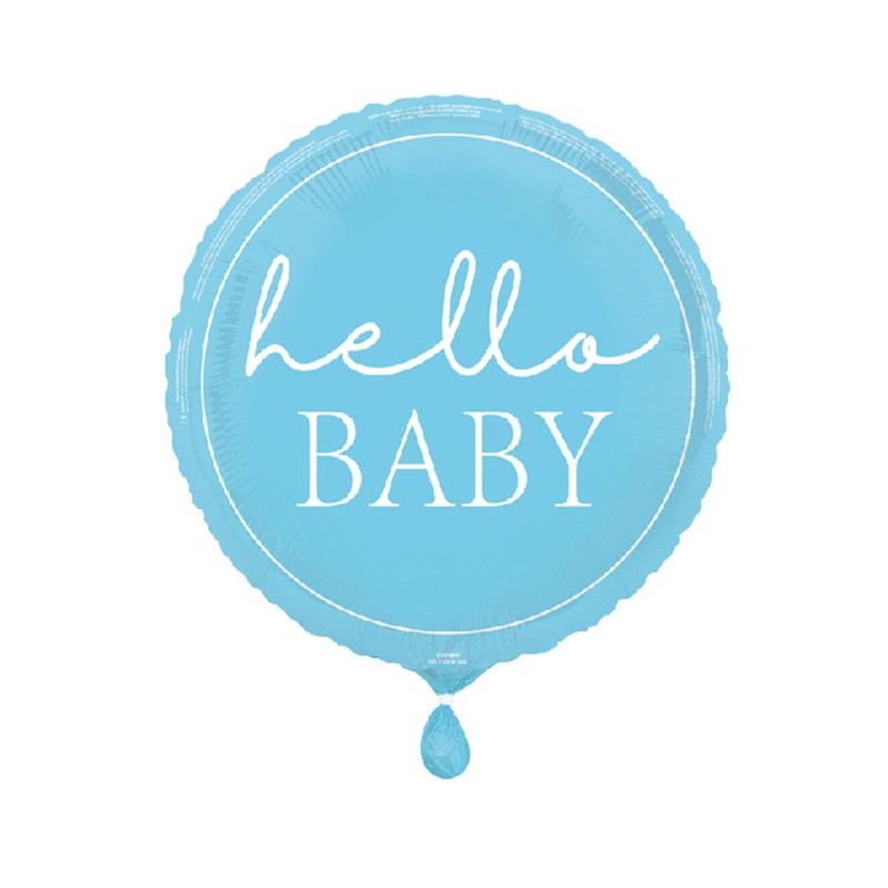 Unique - Hello Baby Foil Balloon - Blue - 45.7 cm