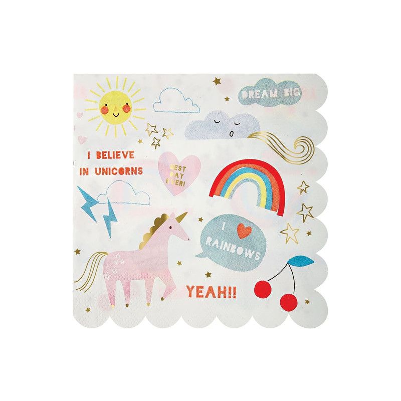 Meri Meri - I Believe In Unicorns Napkins - 16 Pcs - Large