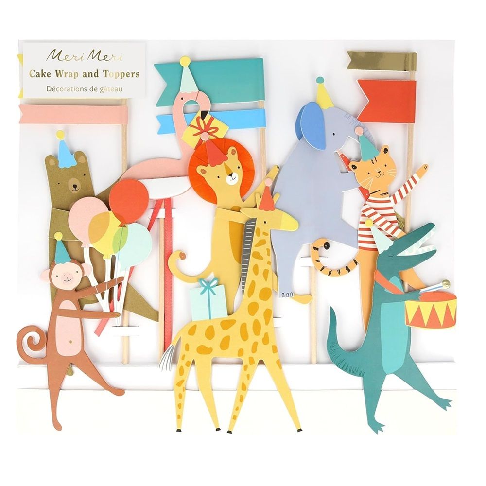 Meri Meri - Animal Parade Cake Wrap & Toppers