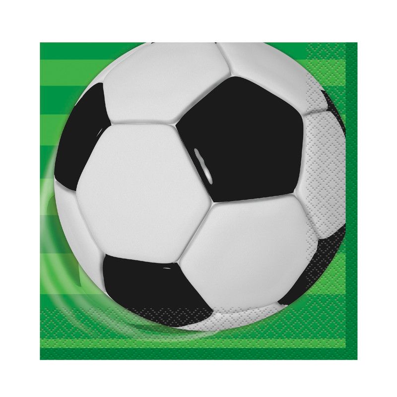 Unique - 3D Football Printed Lunch Napkins - Multicolor - 16 Pcs