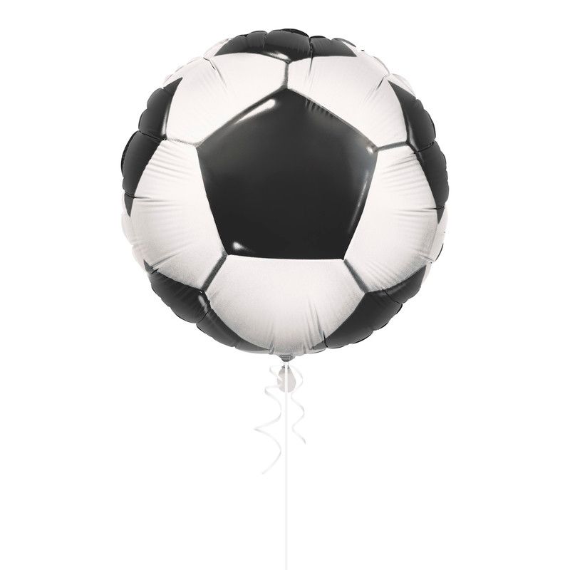 Unique - 3D Football Foil Balloon - White/Black - 18-Inch