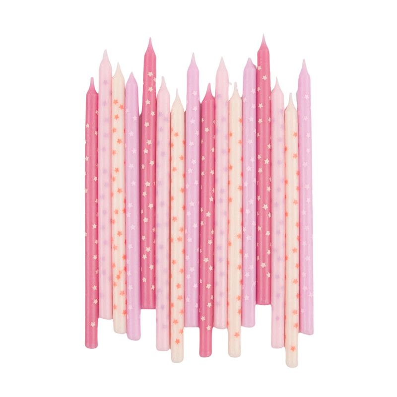 Meri Meri - Stars Candles - Pack of 16 - Pink