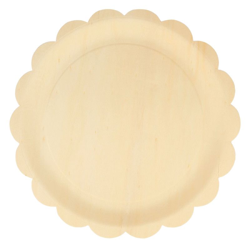 Meri Meri - Wooden Scalloped Plates - 8 Pcs - Large