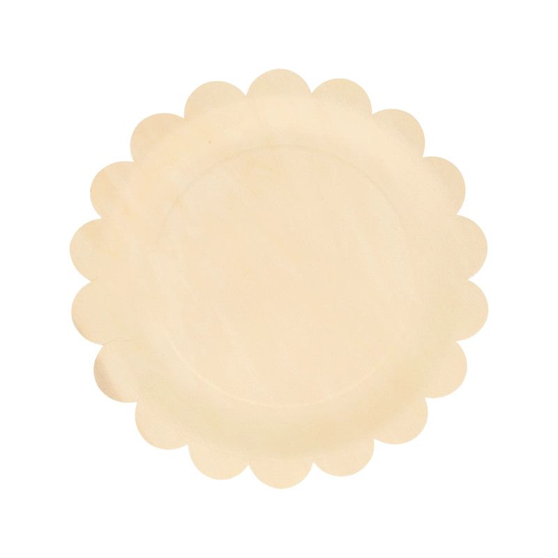 Meri Meri - Wooden Scalloped Plates - 8 Pcs - Small