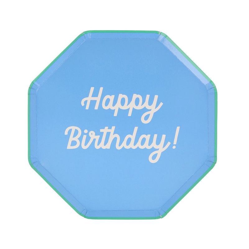 Meri Meri - Mixed Happy Birthday Side Plates - 8 Pcs