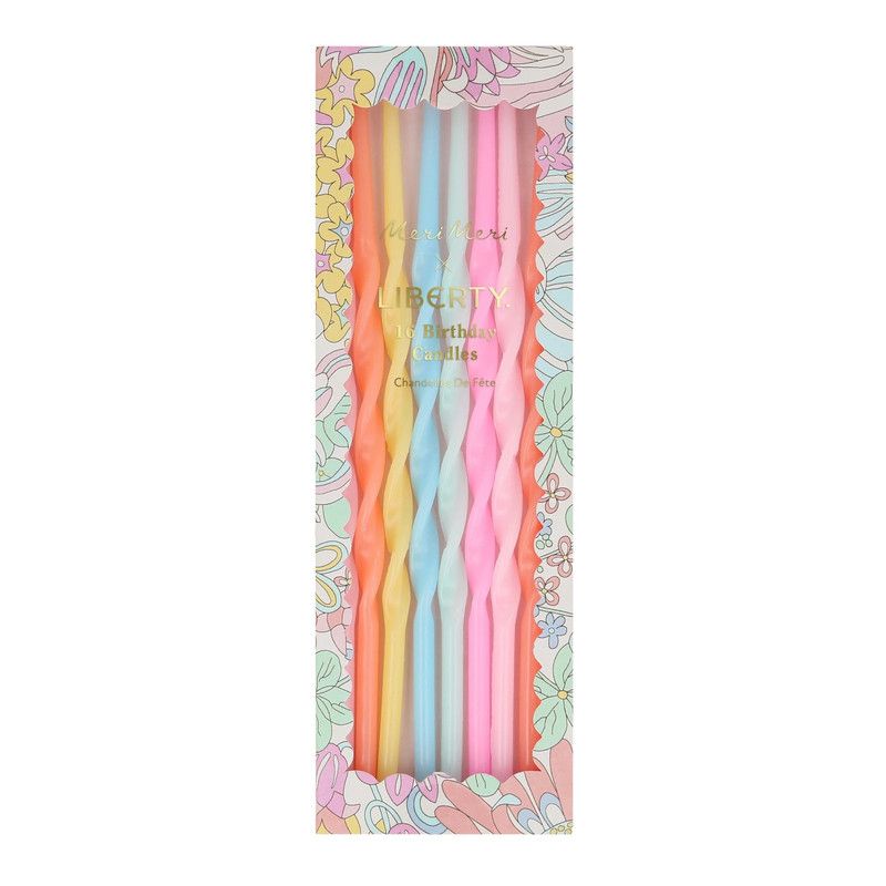 Meri Meri - X Liberty Rainbow Garden Party Candles - 16 Pcs - 17.8 cm