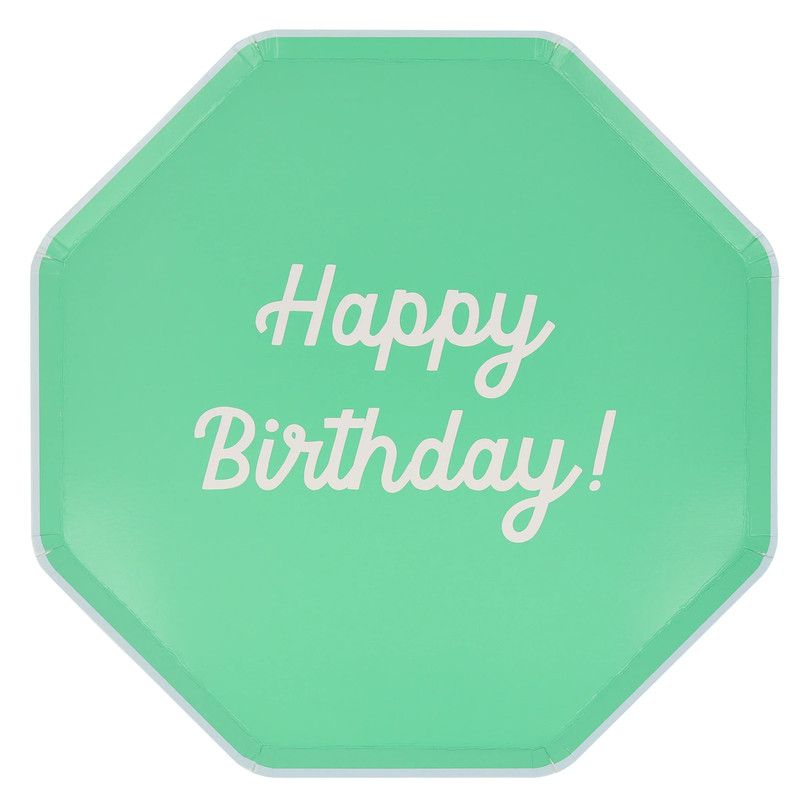 Meri Meri - Mixed Happy Birthday Dinner Plates - Pack of 8 - 26.7 cm
