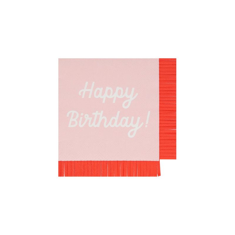 Meri Meri - Mixed Happy Birthday Napkins - 16 Pcs - Small