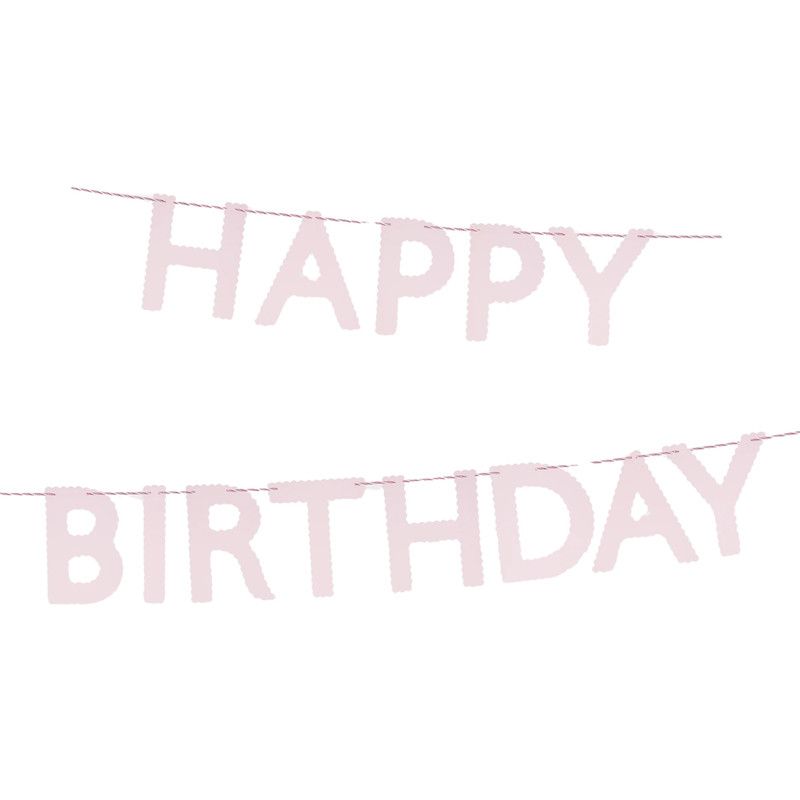 Meri Meri - Happy Birthday Garland - Pink - 3 m