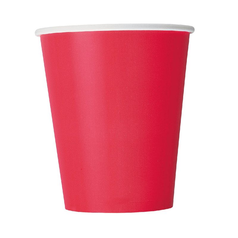 Unique - Party Cups - Ruby Red - 14 Pcs - 266 ml