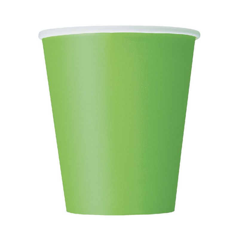 Unique - Party Cups - Lime Green - 14 Pcs - 266 ml