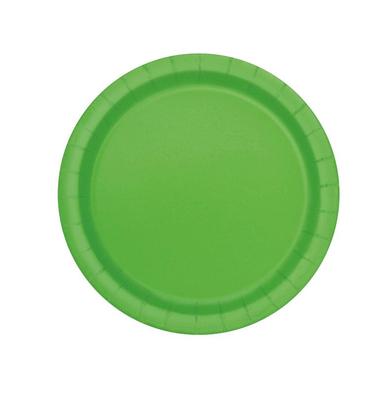 Unique - Round Party Plates - Lime Green - 16 Pcs - 9-Inch