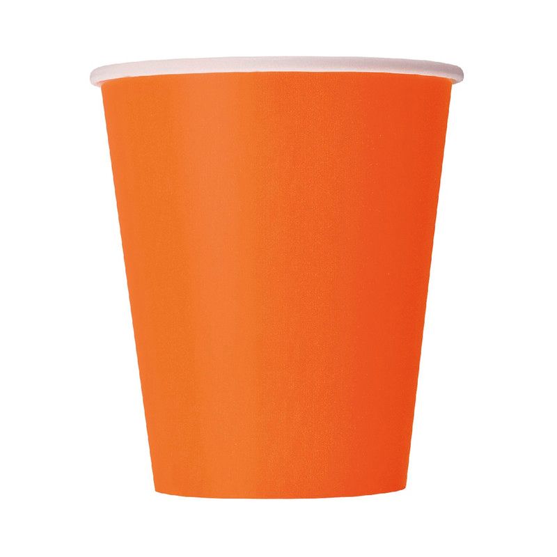 Unique - Party Cups - Pumpkin Orange - 14 Pcs - 266 ml