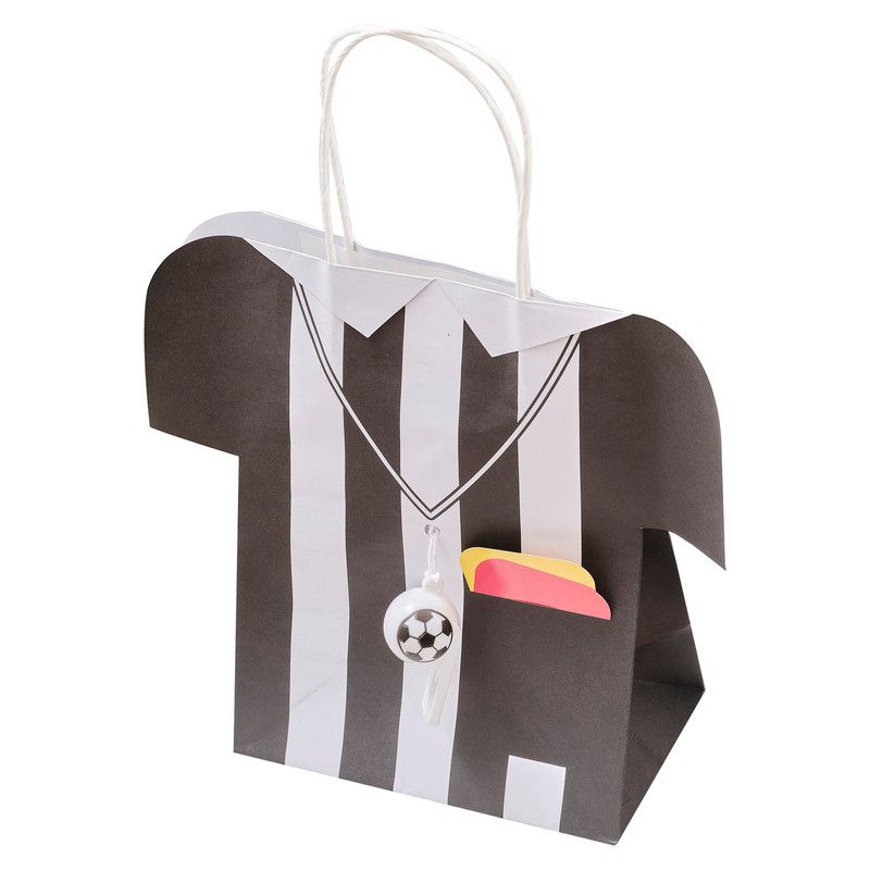 Ginger Ray - Football Referee Shirt Design Party Bag With Whistle & Card Tags - Multicolor - 4 Pcs