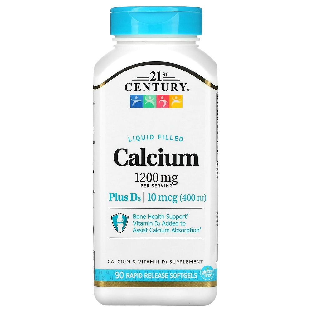 21st Century - Liquid Calcium + Vitamin D3 600mg Softgels - 90's