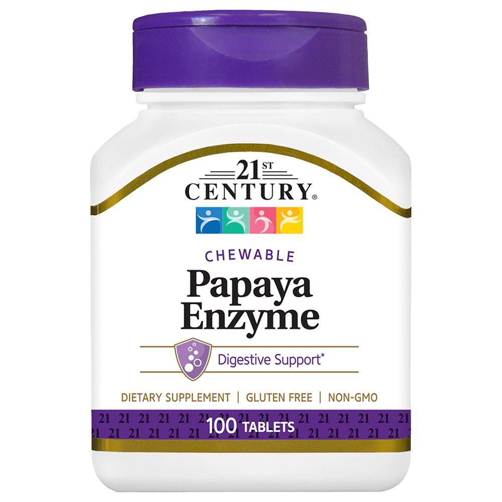 21st Century - Papaya Enzyme Chewable Tablets - 100's
