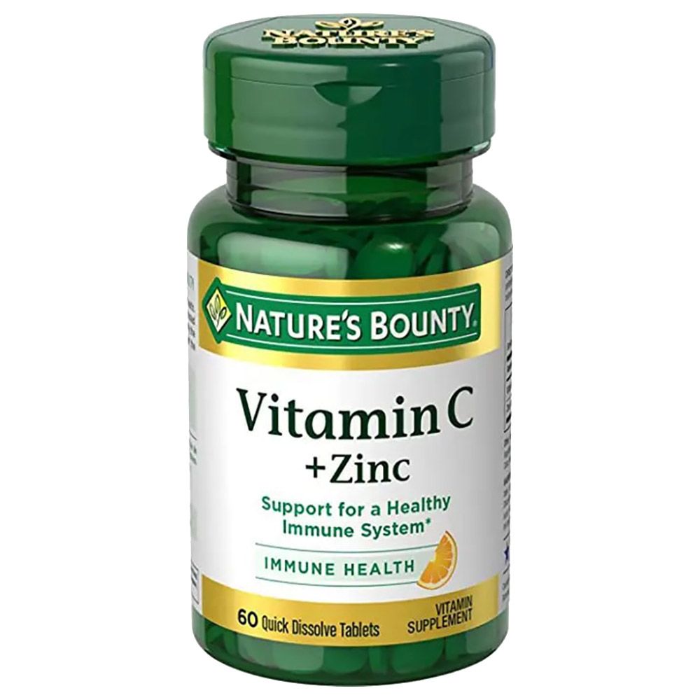 Natures Bounty - Vitamin C And Zinc Quick Dissolve Tablets - 60 Pcs