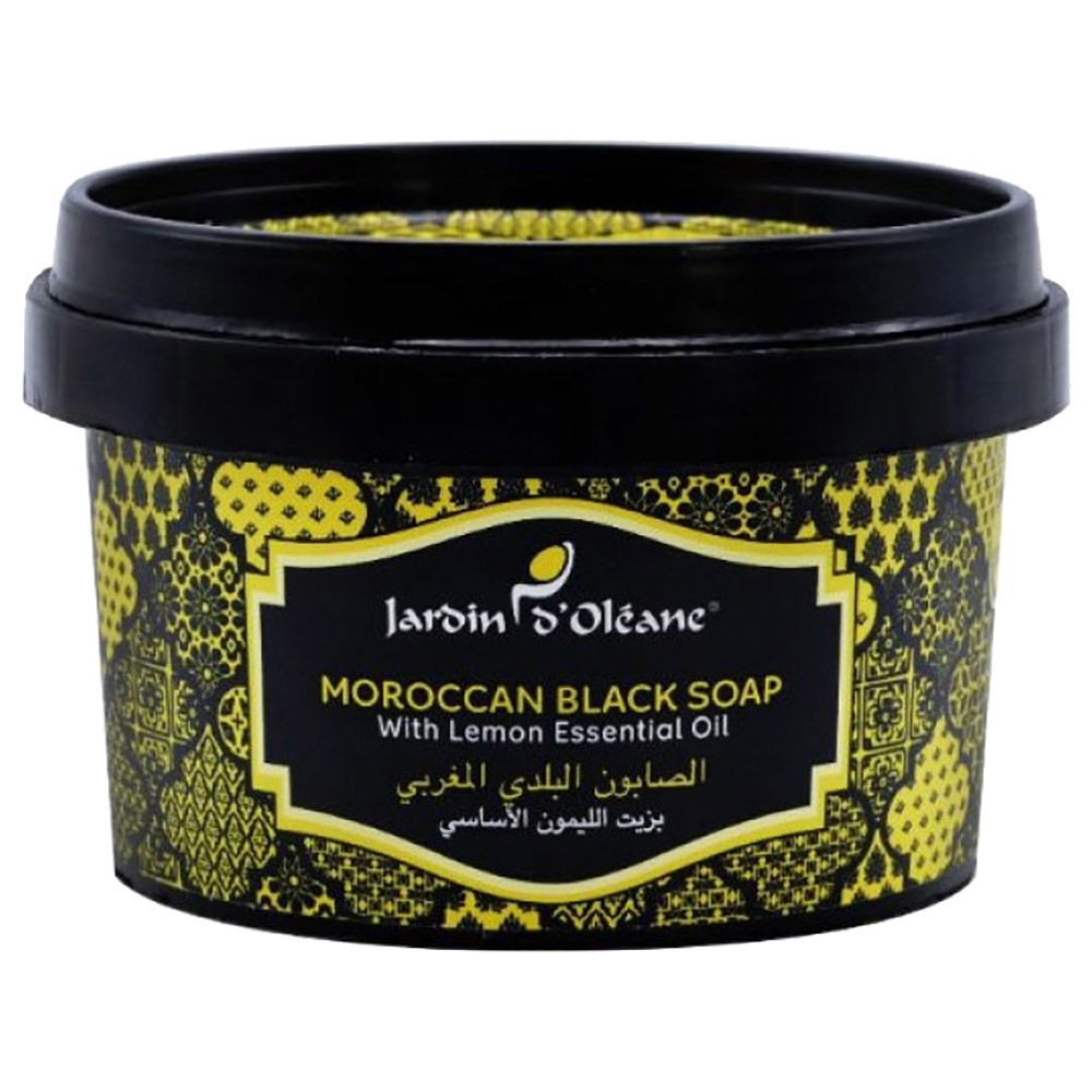 Jardin D'Oleane - Moroccan Black Soap - Lemon Essential Oil - 250 g