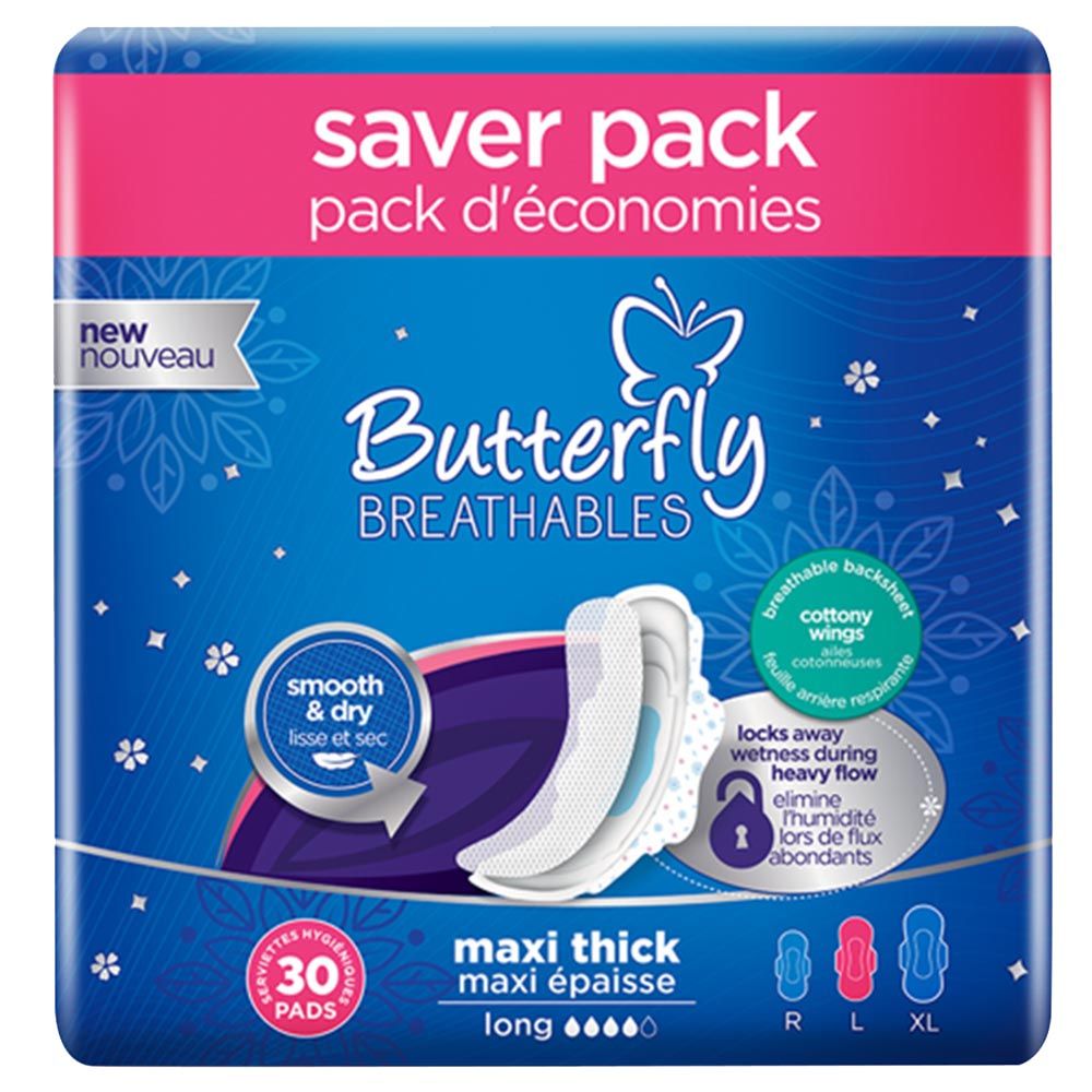 Butterfly - Maxi Dry Thick Pads Large - 30pcs