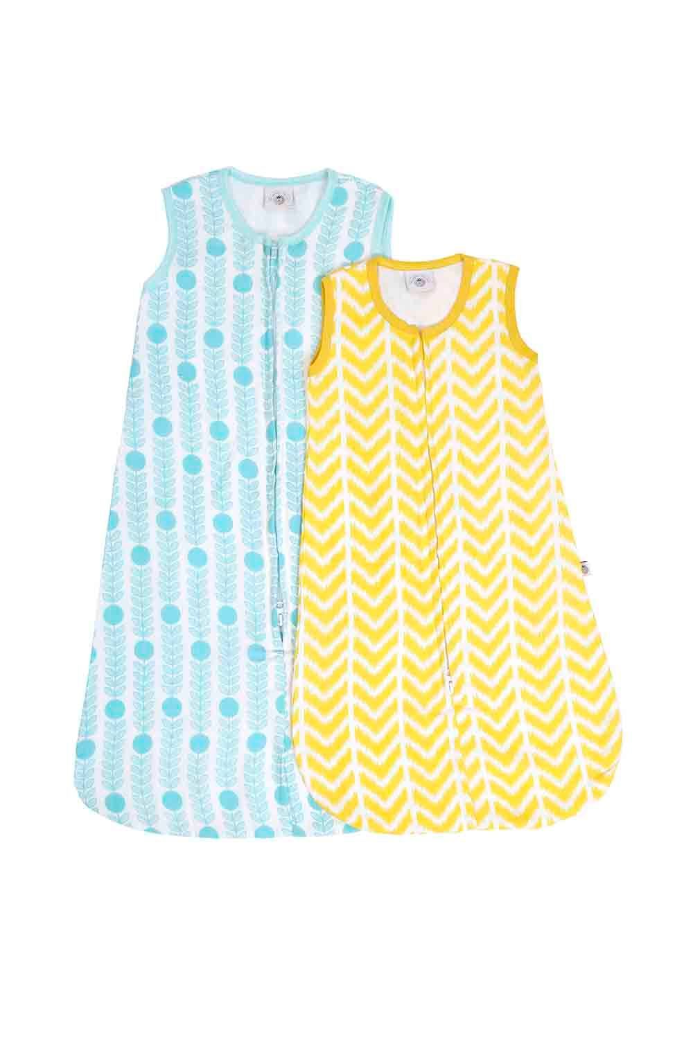 Mi Dulce An'ya - Organic Muslin Geometric Printed Baby Sleeping Bags - 2 Pcs