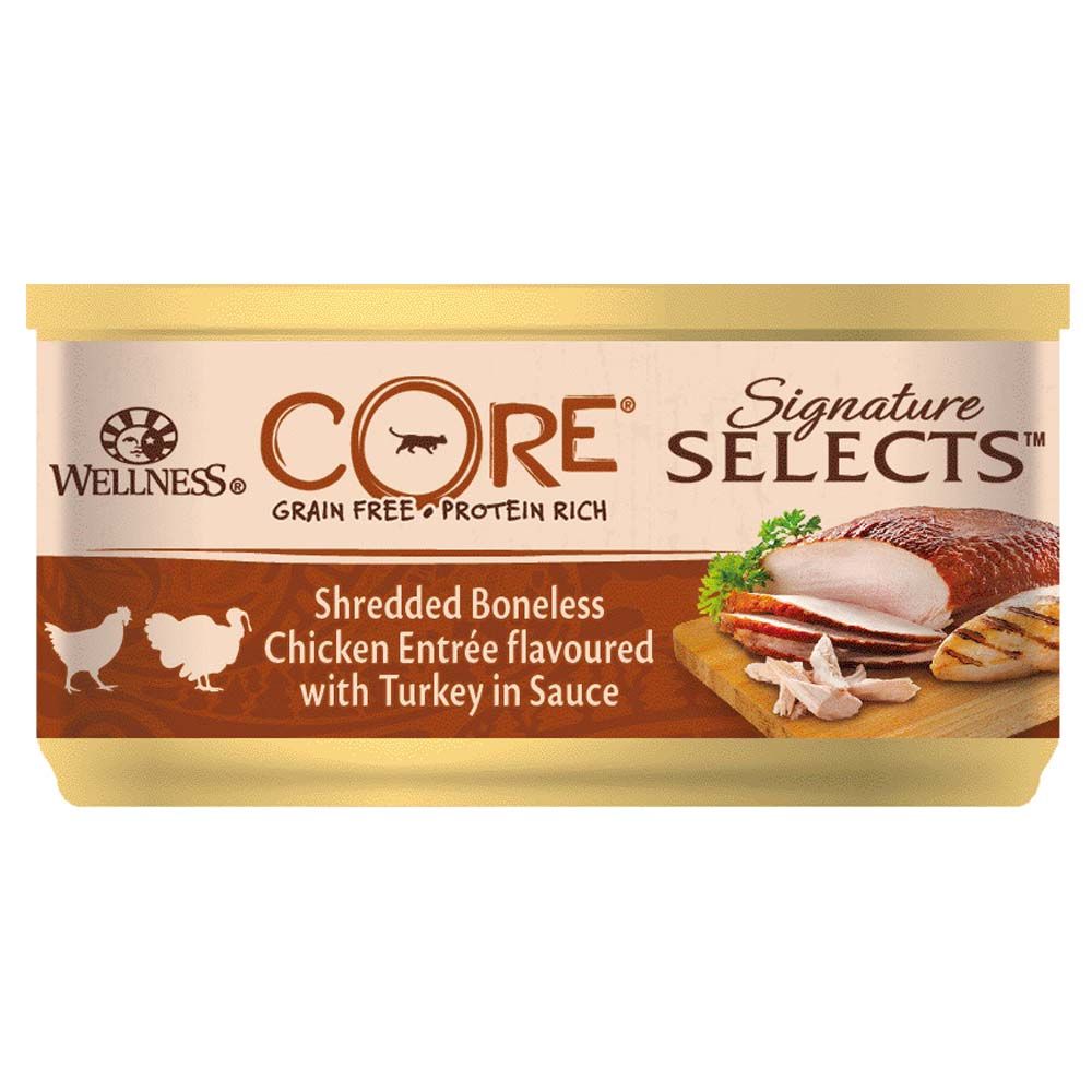 Wellness - Core Shredded Chicken And Turkey Cat Food - 79 g - Pack of 24