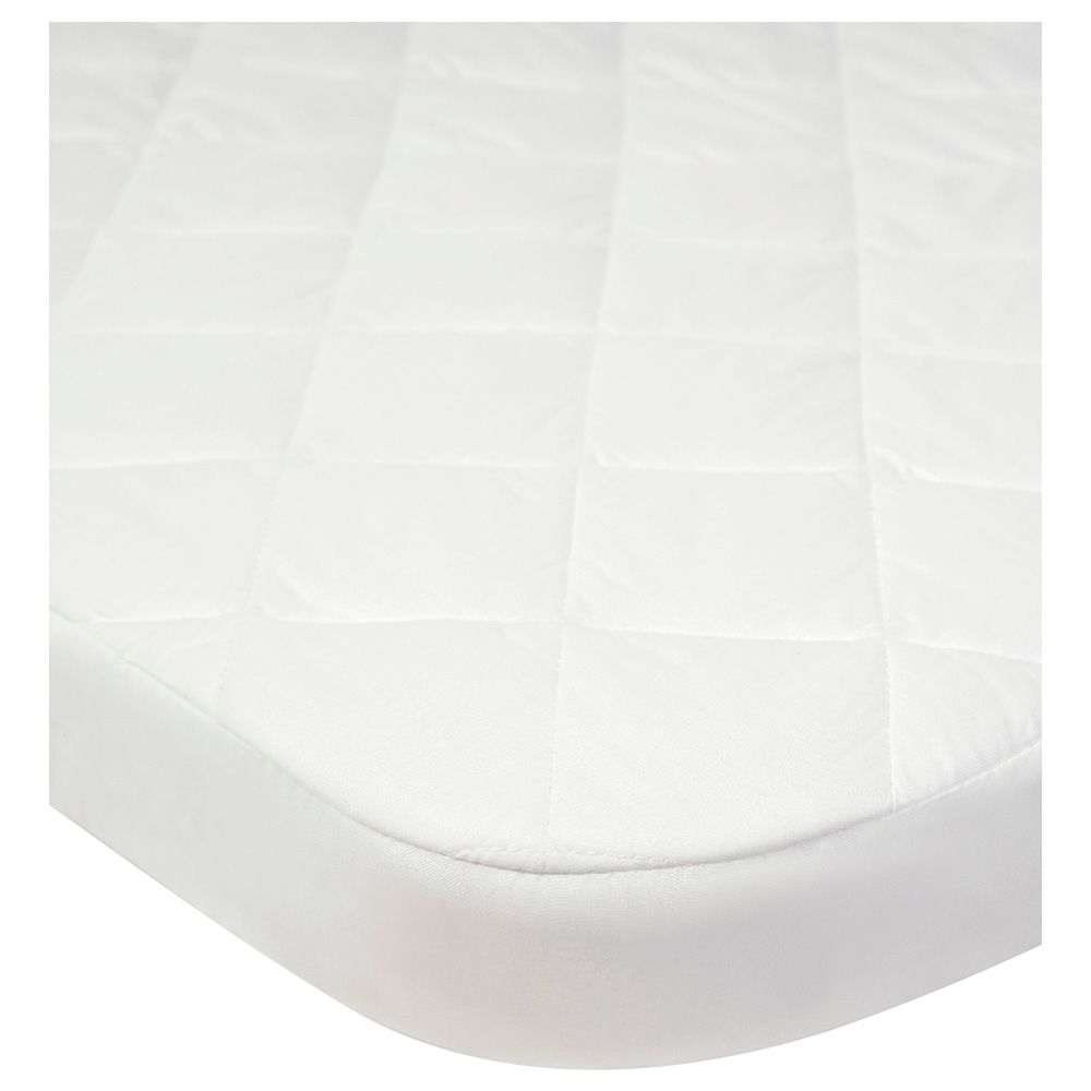 Mamas & Papas Lua Bedside Crib Mattress Protector - White