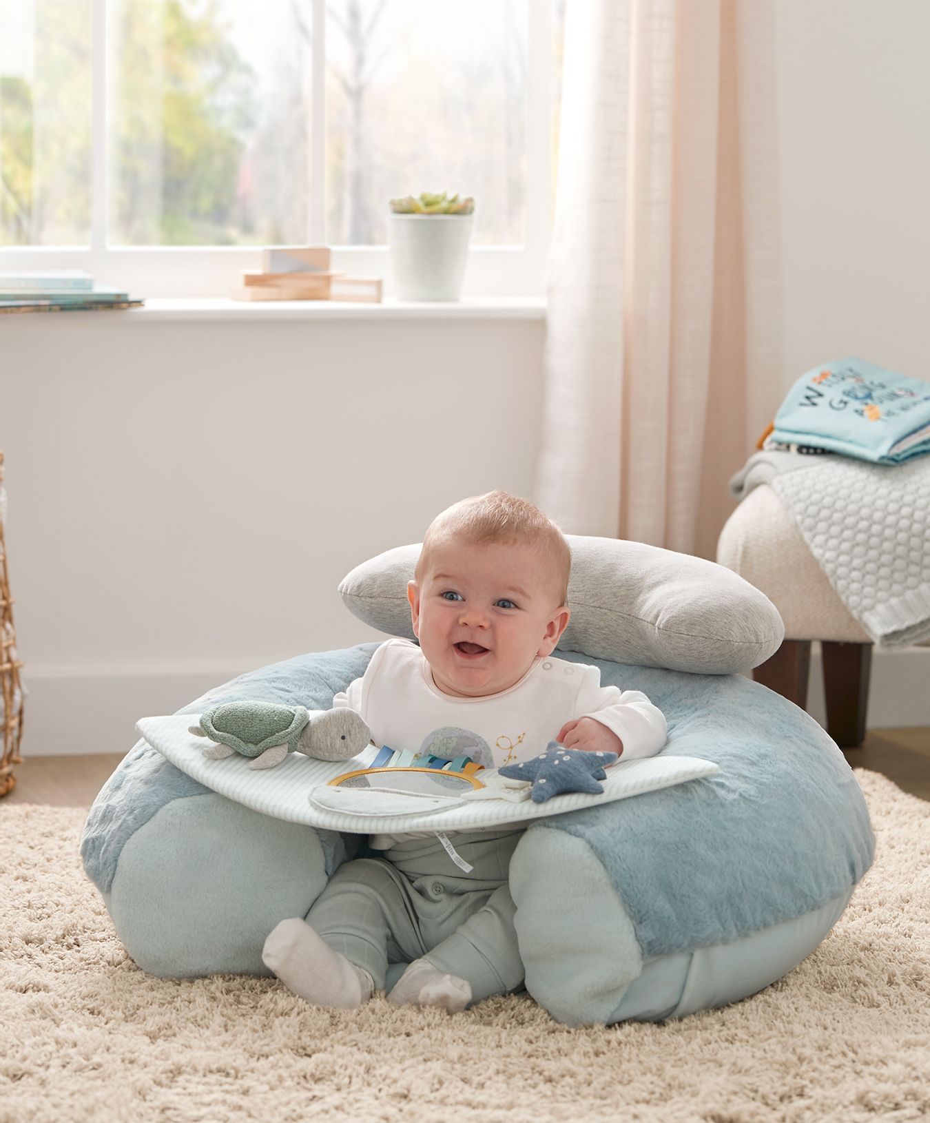 Mamas And Papas - Welcome to the World Sit And Play Bunny Interactive Seat - Blue