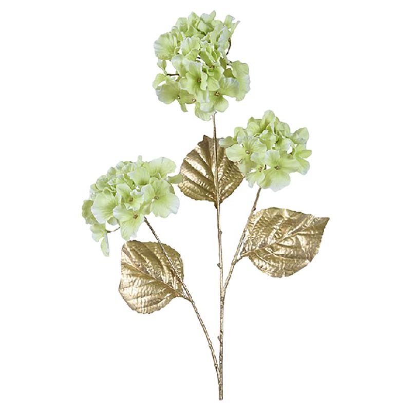 Kaemingk - Hydrangea On Stem Polyester With Matt - Gold/Green