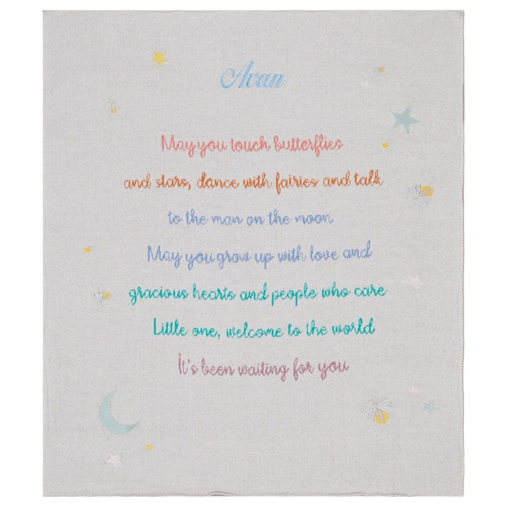 Little IA - My Wish For You Knit Blanket - Grey